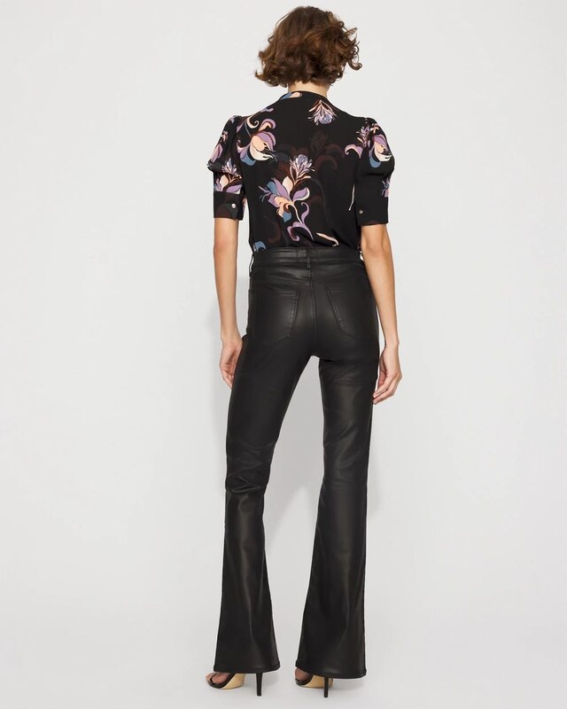 Black Coated Flare Jeans